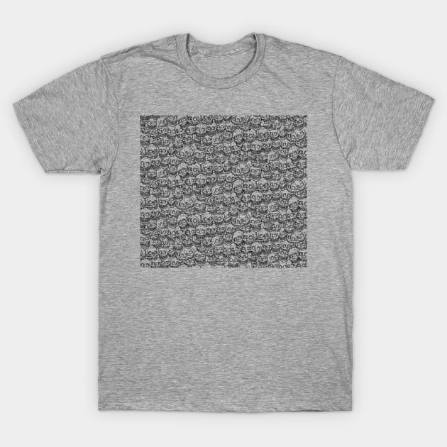 Hella Skulls - Graphite T-Shirt by barda